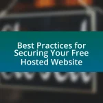 Best Practices for Securing Your Free Hosted Website