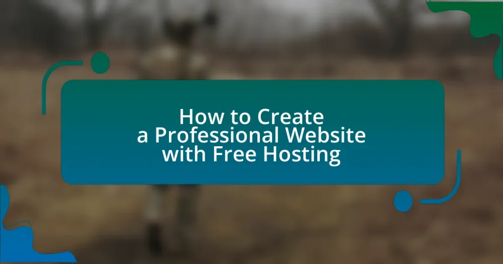 How to Create a Professional Website with Free Hosting