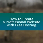 How to Create a Professional Website with Free Hosting