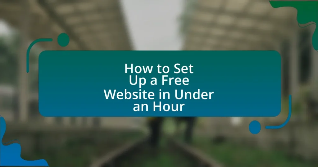 How to Set Up a Free Website in Under an Hour