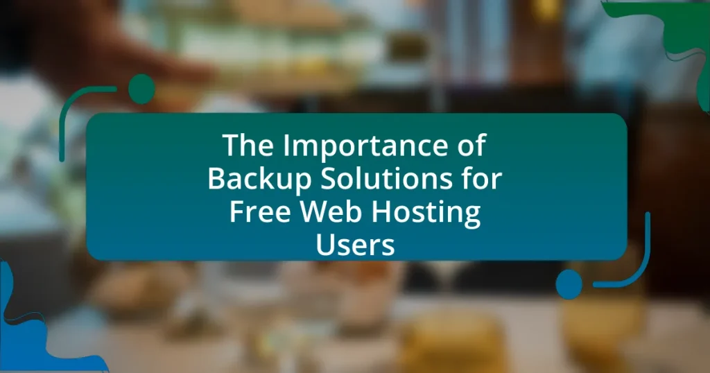 The Importance of Backup Solutions for Free Web Hosting Users