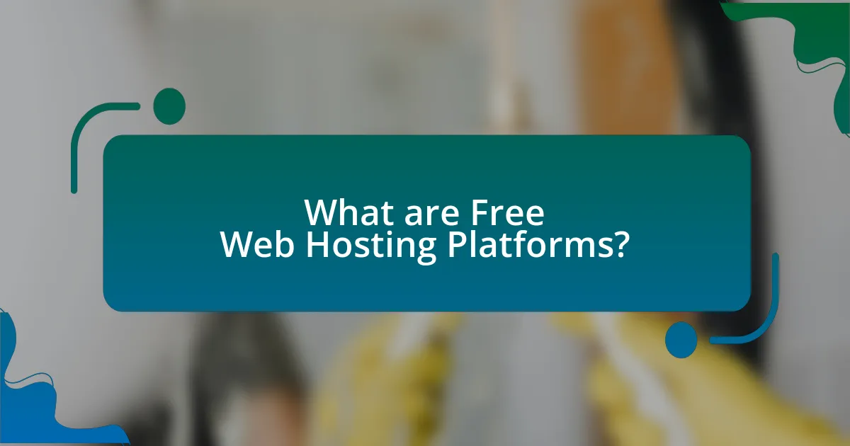 What are Free Web Hosting Platforms?