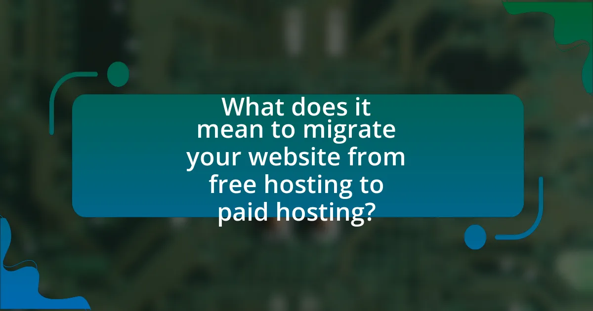 What does it mean to migrate your website from free hosting to paid hosting?