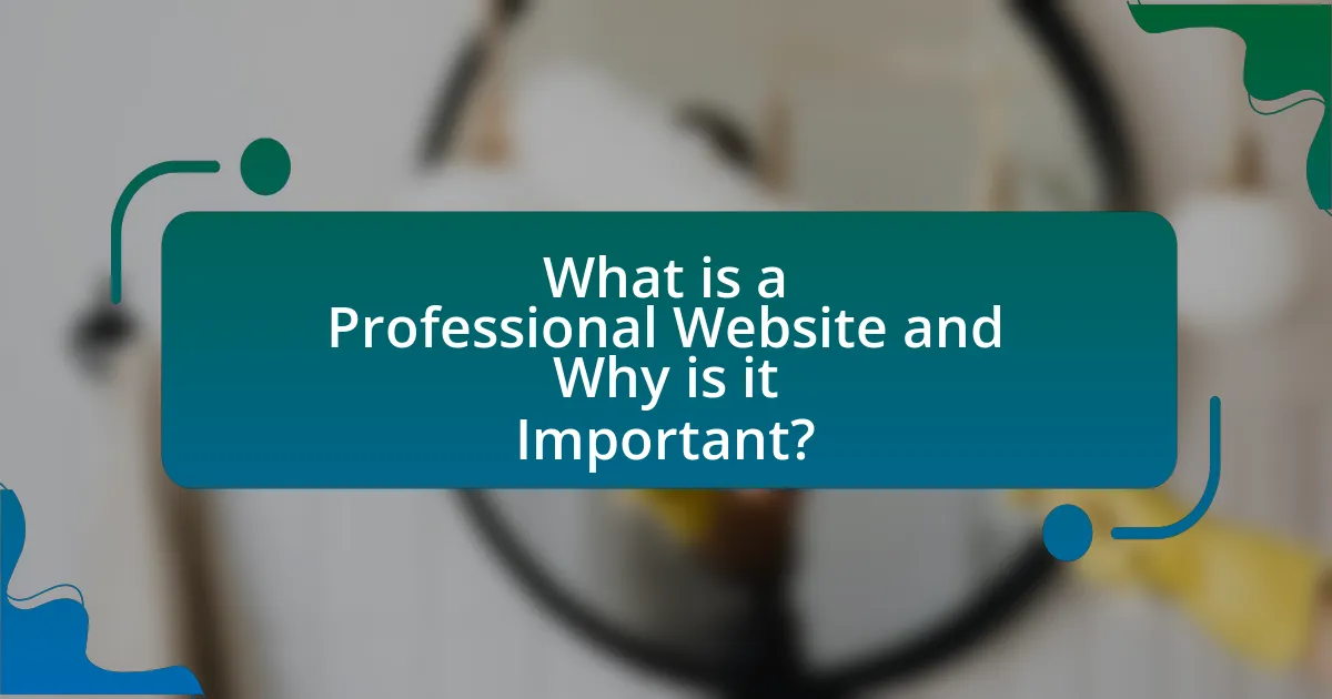 What is a Professional Website and Why is it Important?