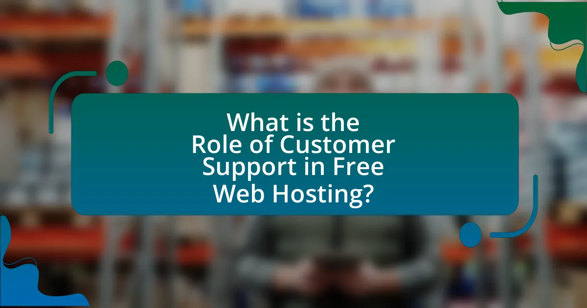 What is the Role of Customer Support in Free Web Hosting?