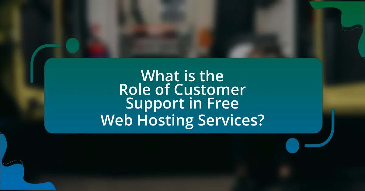 What is the Role of Customer Support in Free Web Hosting Services?